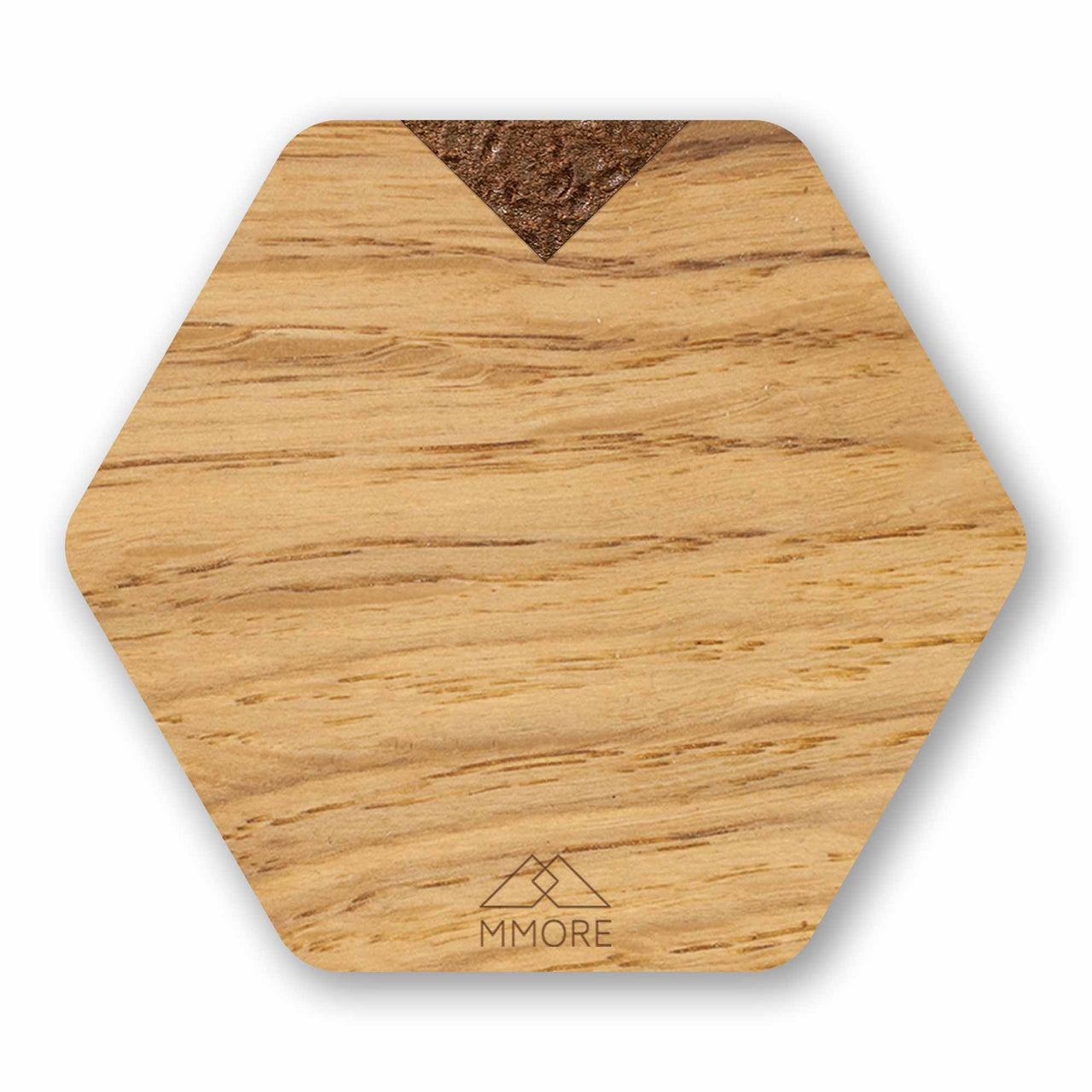 MMORE - Wooden Coasters - Oak / Set of 4 Coasters - 10 THUMB HANDLE COLORS -