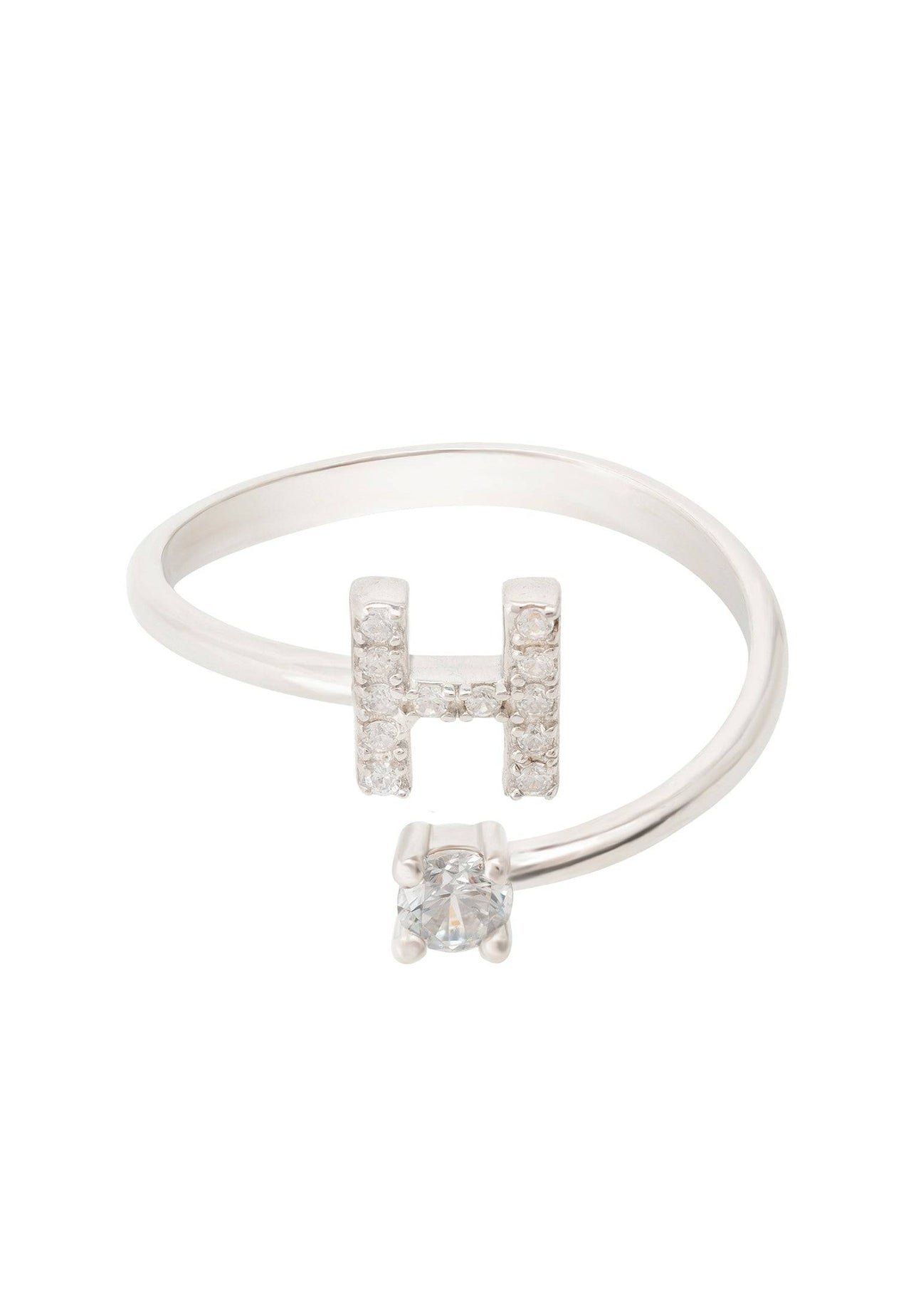 Initial Ring Silver H -