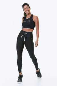 Thumbnail for Hellokini - Maya Black High Waisted Shiny Leggings -