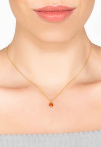 Thumbnail for LATELITA - Pisa Mini Teardrop Necklace Gold Citrine -