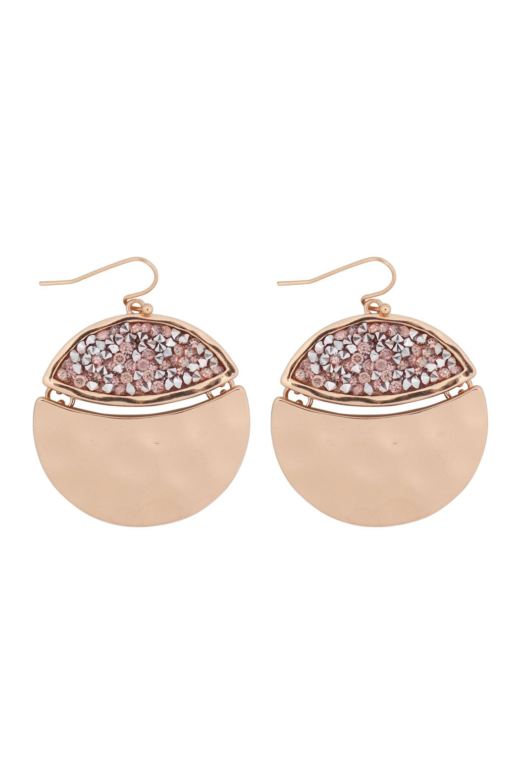 Faceted Glittery Round Dangle Hook Earrings - 3 COLOR COMBOS -