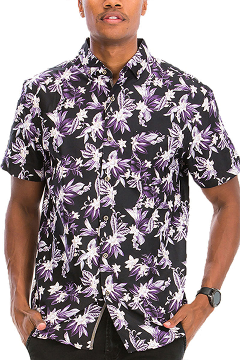 WEIV - Digital Print Hawaiian Short Sleeve Shirt -