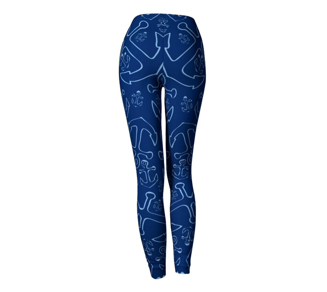 Summer Ties - Anchor Dream Leggings - Navy - 1 COLOR -