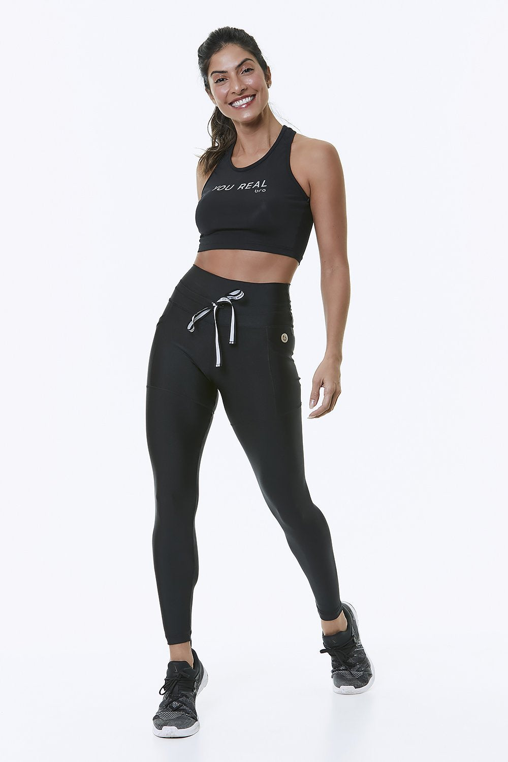 Hellokini - Maya Black High Waisted Shiny Leggings -