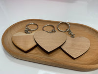 Thumbnail for Wood Natural Creations - Handmade Solid Wood Keychain - Heart -