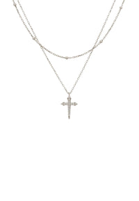 Thumbnail for LATELITA - Double Strand Cross Choker Silver -