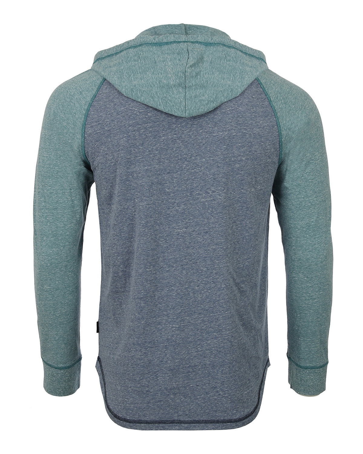 Men's Long Sleeve Henley Raglan Hoodie With Kangaroo Pocket - 1 COLOR -