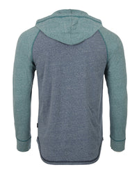 Thumbnail for Men's Long Sleeve Henley Raglan Hoodie With Kangaroo Pocket - 1 COLOR -