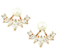 Thumbnail for KRISTIN PERRY - Iced Pearl Ear Jacket - 3 GOLD TYPES