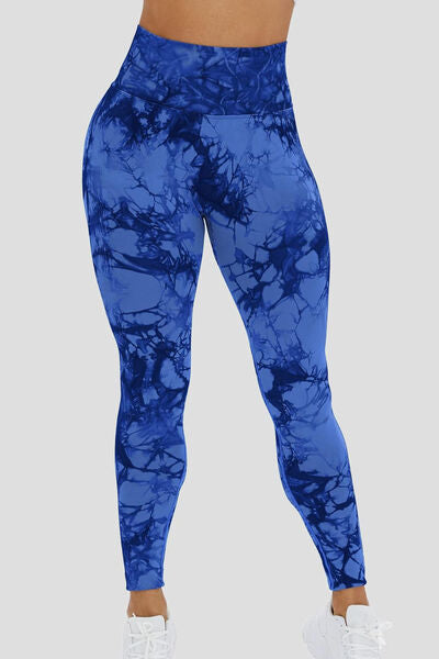 Printed High Waist Active Leggings - T - 5 COLORS -