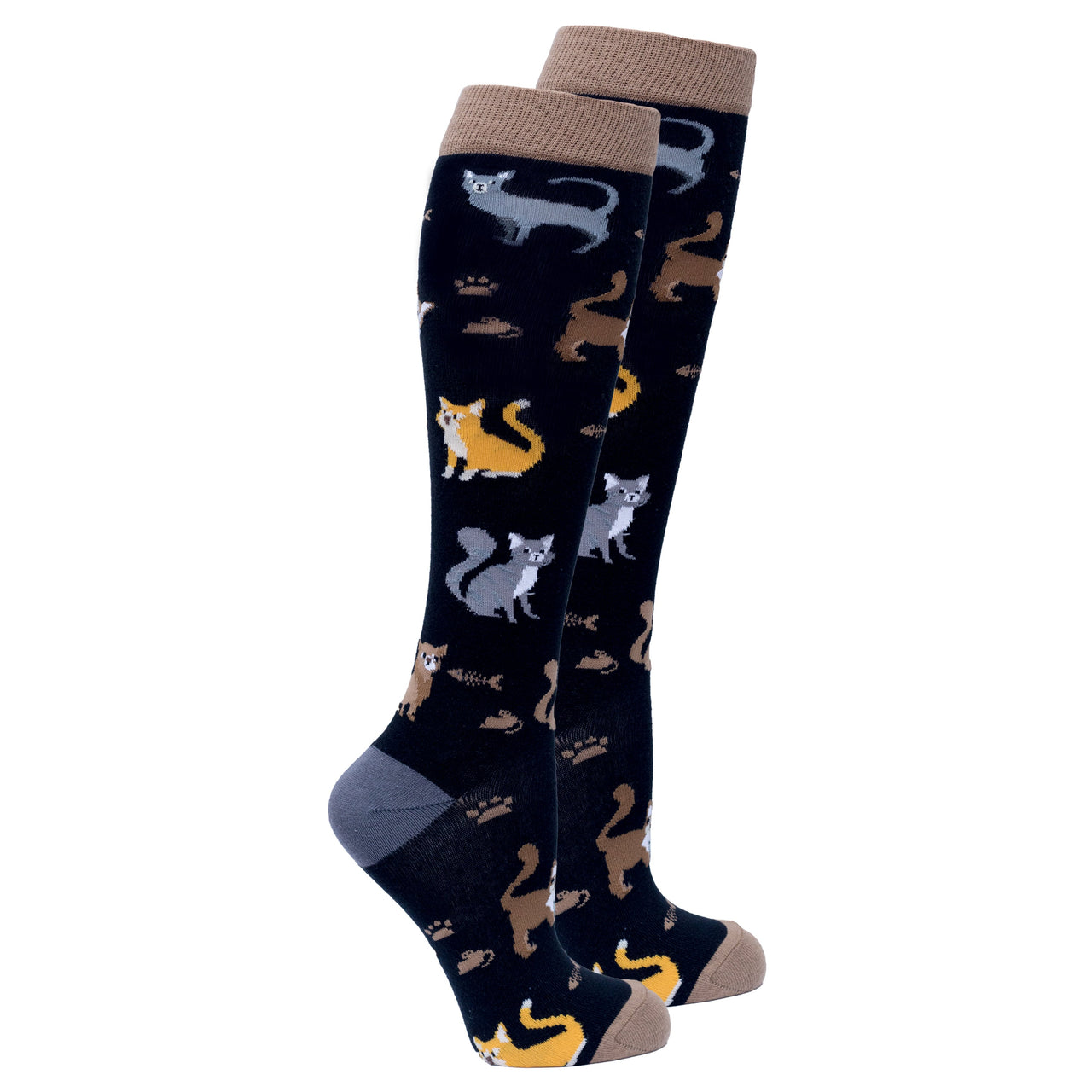 Women's Cute Cats Knee High Socks Set - 5 PACK -