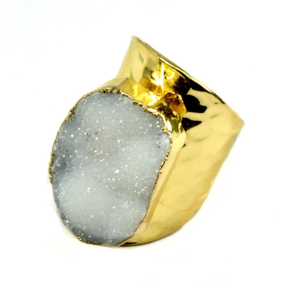 Christie Jean - Amy Druzy Statement Ring in Gold - 8 COLORS -