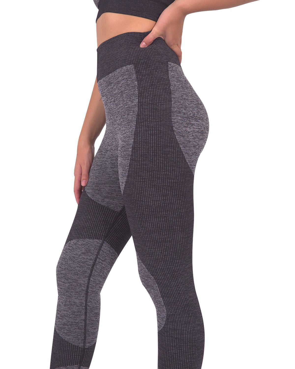 Savoy - Megara Seamless Legging With Striped Panels - Black - 1 COLOR -