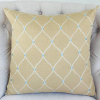 Thumbnail for Abby Taupe White and Blue Handmade Luxury Pillow - 10 SIZES -