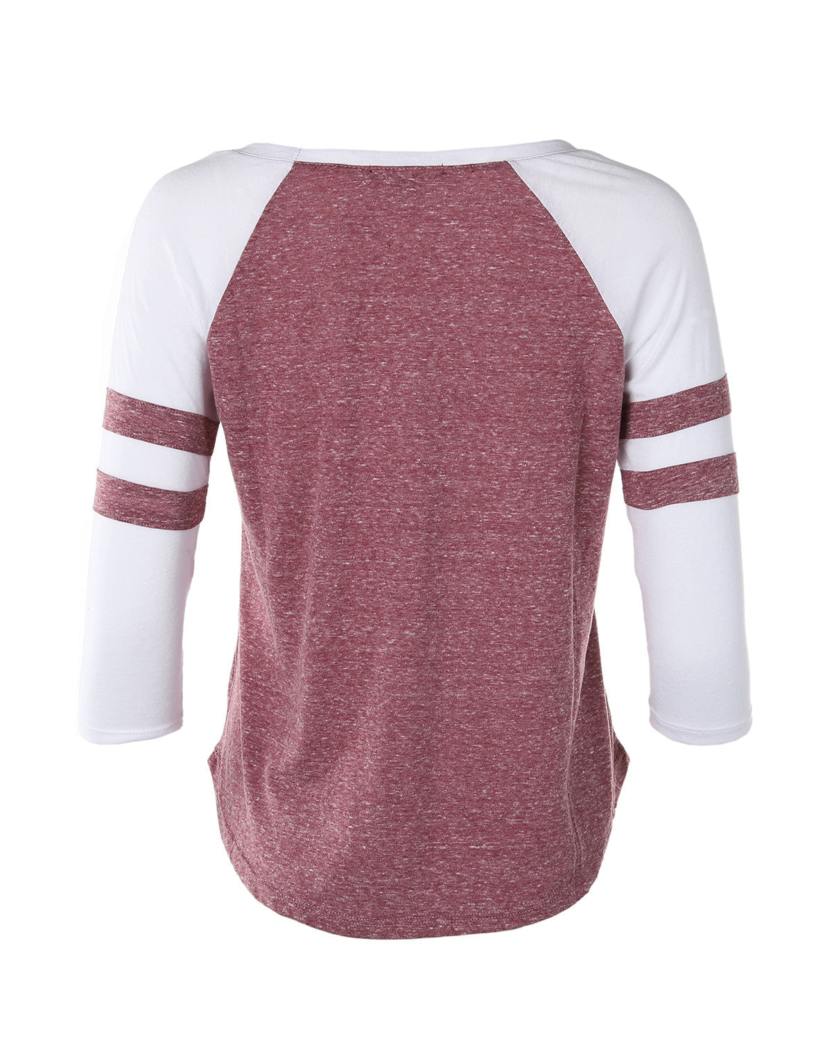 Women's Baseball Raglan Contrasted Stripes 3/4 Sleeve Tee - 1 COLOR -