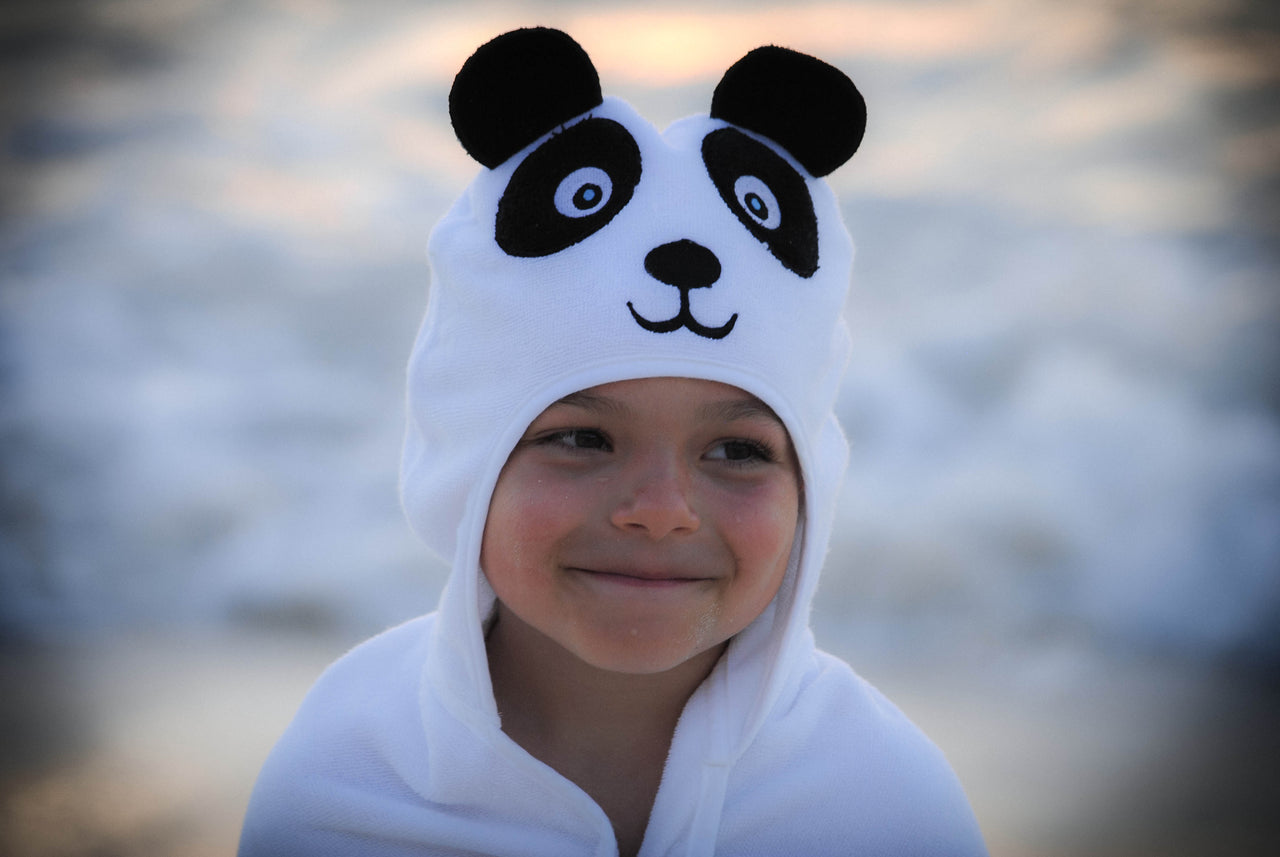 Little Ashkim - Panda Hooded Cotton Turkish Towel: Little Kid -