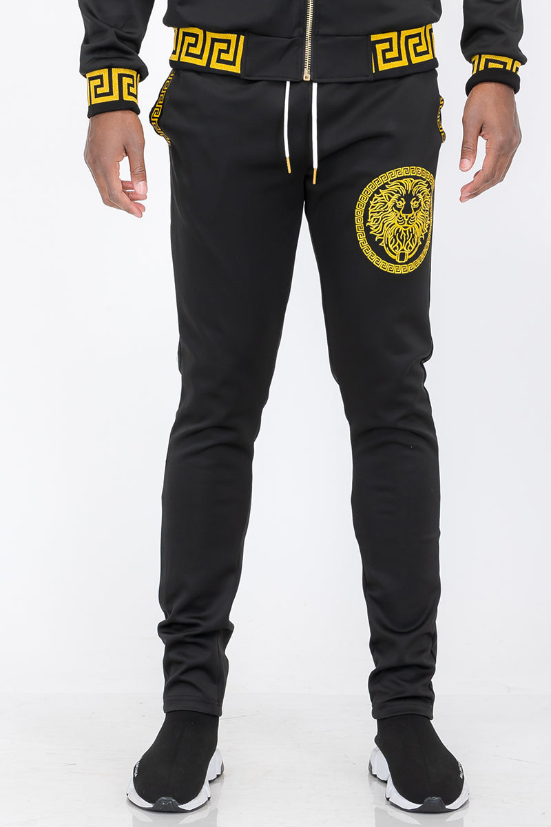 Lion Head Embroidered Track Pants - 4 COLORS -