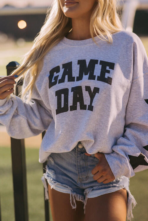 GAME DAY - Long Sleeve Round Neck Sweatshirt - T - 2 COLORS -