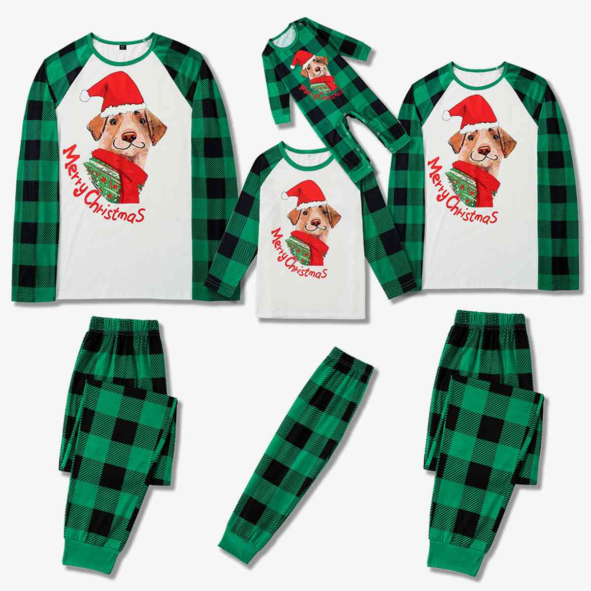 MEN MERRY CHRISTMAS Graphic Top and Plaid Pants Set - T -