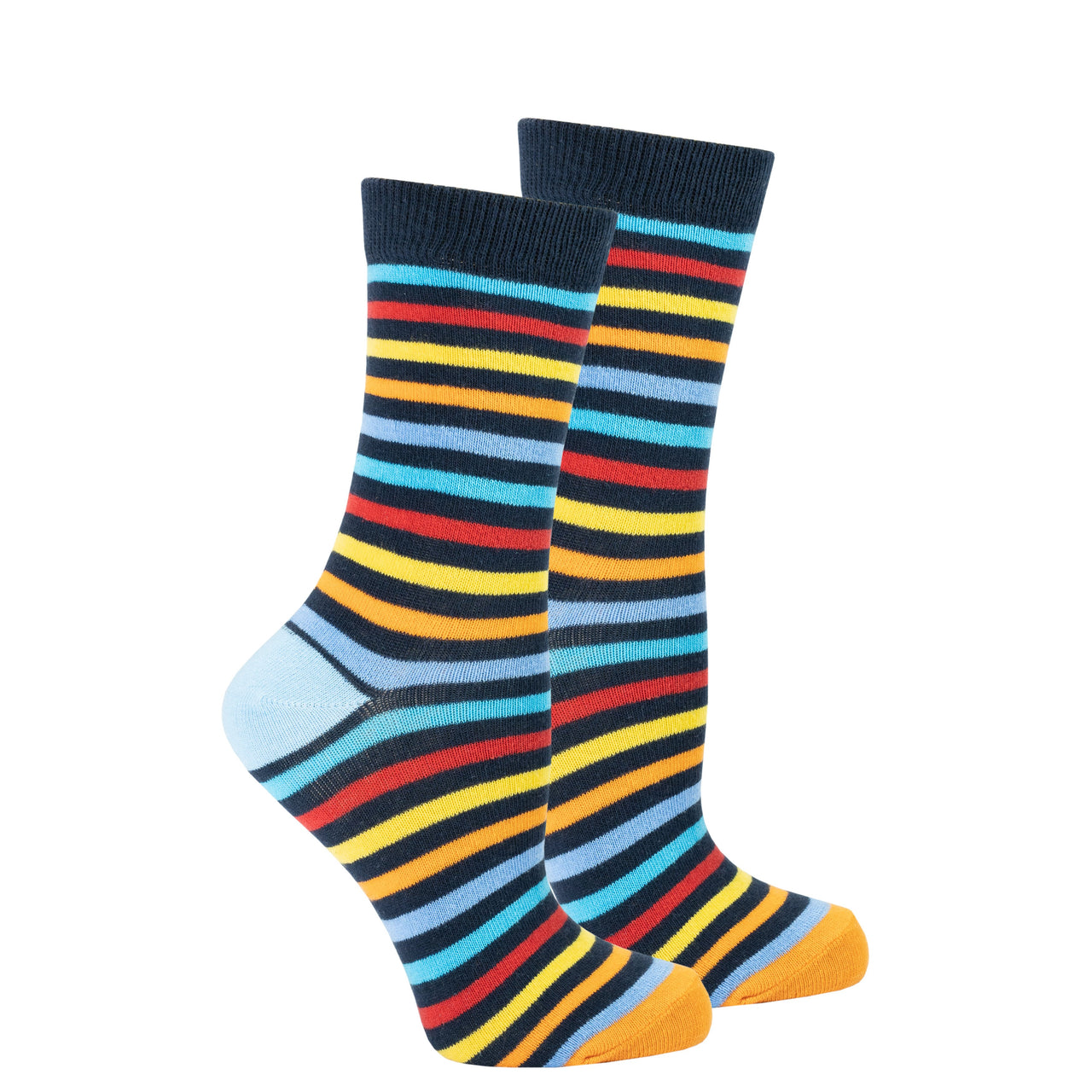 Women's Black Rainbow Stripe Socks - 1 COLOR -