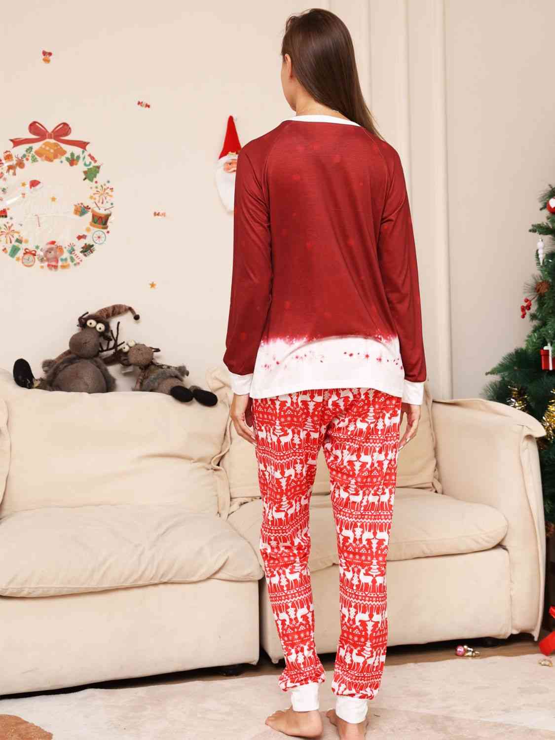 WOMEN Full Size Snowman Top and Pants Set - T -