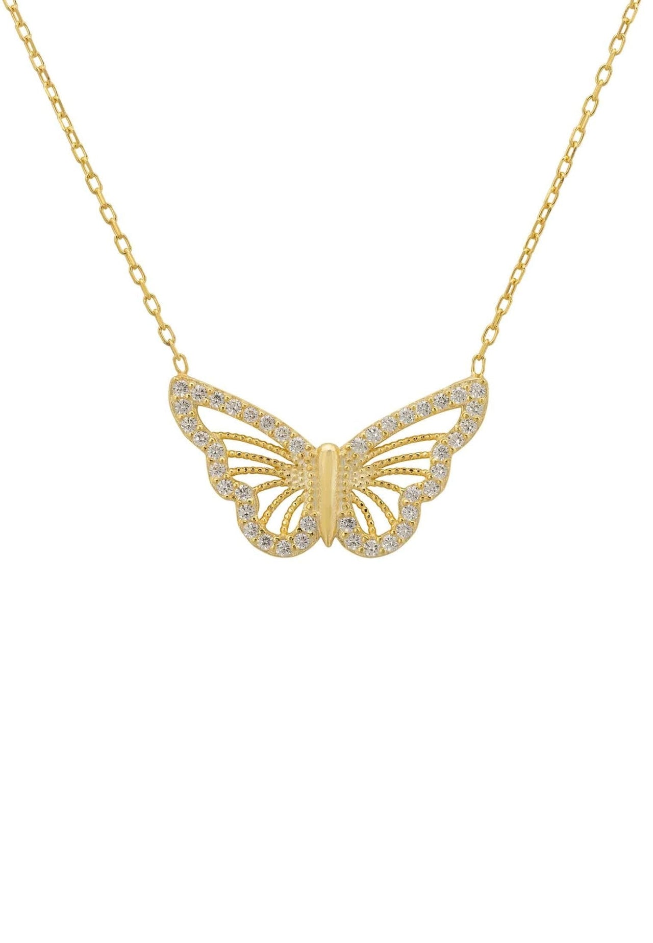 LATELITA - Filigree Butterfly Necklace Gold -