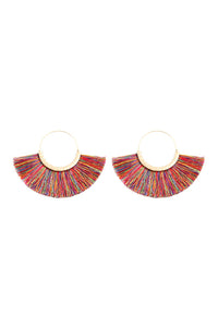 Thumbnail for Fan Tassel Hoop Earring - 15 COLORS -