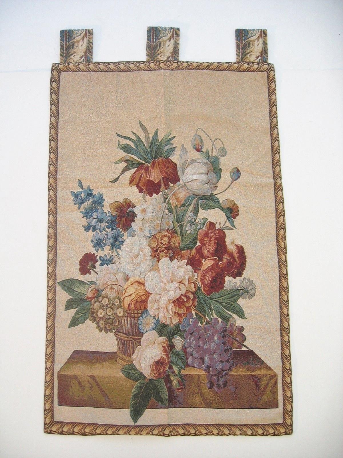 Rackandrefurbished - Spring Harvest Elegant Woven Fabric Baroque Tapestry Wall Hanging - 28" X 43" -