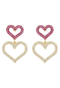 Thumbnail for LATELITA - Love Hearts Drop Earrings Gold -