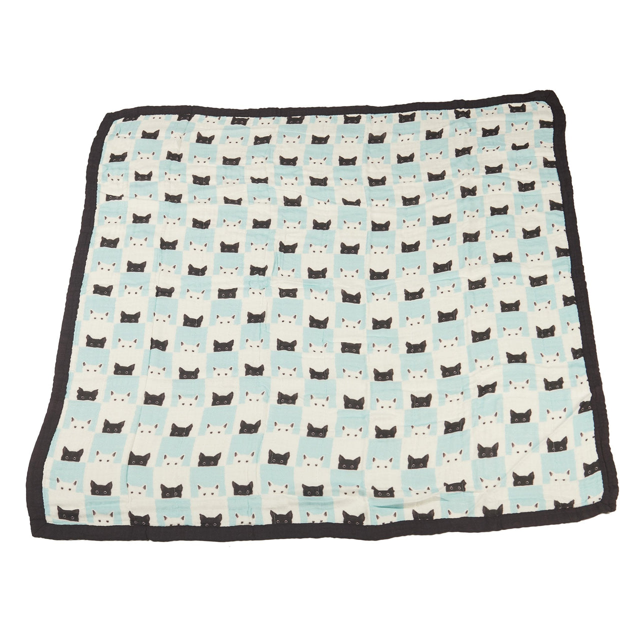 Peek-A-Boo Cats and Pencil Stripe Bamboo Muslin Newcastle Blanket -