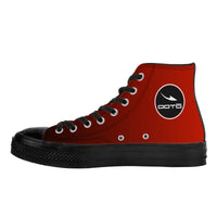 Thumbnail for OOTO - RED TO BLACK - SF_D71 High Top Canvas Shoes - Black soles - 1 COLOR -