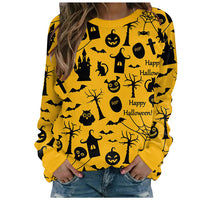 Thumbnail for Women's Halloween printed long-sleeved loose sweatshirt  - K - 10 PATTERNS - CHECK US OUT! -