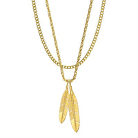 Thumbnail for Mister - Feather Necklace - 3 CHAIN FINISHES - 2 PENDANT COLORS -