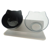 Thumbnail for Non-Slip Double Cat shaped Bowl  With Stand - Pet Feeder & Water Bowl - [11 DAY DELIVERY] - COLORED OR TRANSPARENT - SINGLE OR DOUBLE - 14 OPTIONS -