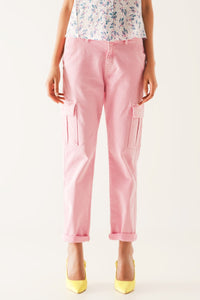 Thumbnail for Q2 - Relaxed Cargo Pants in Pink - 1 COLOR -