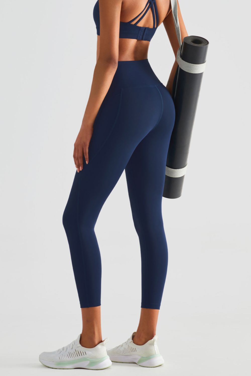 Wide Waistband Sports Leggings with Pockets - T - 6 COLORS -