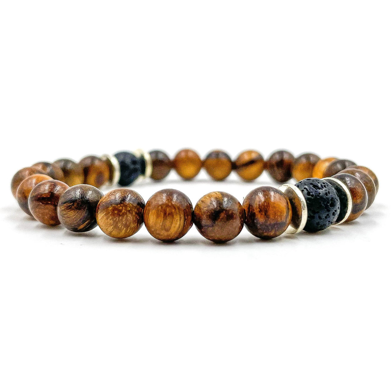 Westland - Dark Sandalwood & Lava Rock Mala Beaded Bracelet -