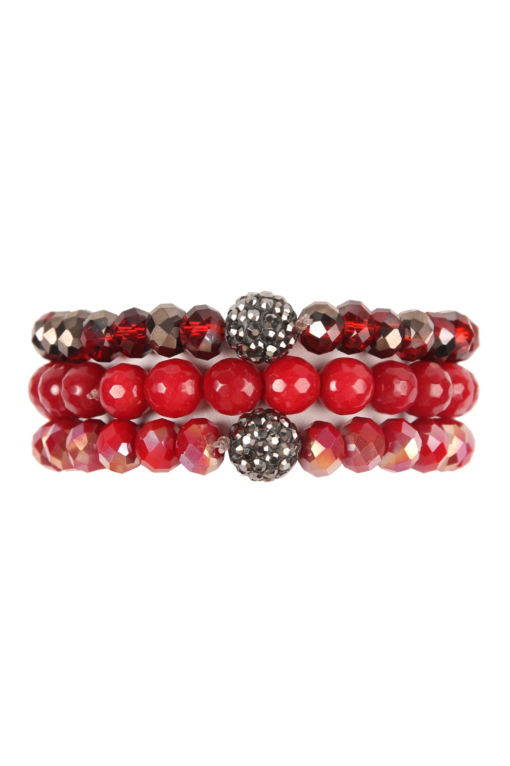 Glass and Natural Stone Bracelet Set - 9 COLORS -