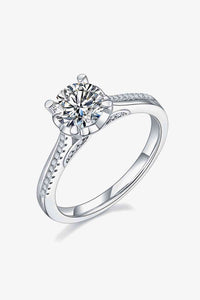 Thumbnail for Adored 1 Carat Moissanite 925 Sterling Silver Side Stone Ring