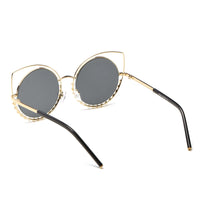 Thumbnail for Holland | A21 - Designer Pearl-Studded Cut-Out Cat Eye Princess Sunglasses - 5 COLORS -