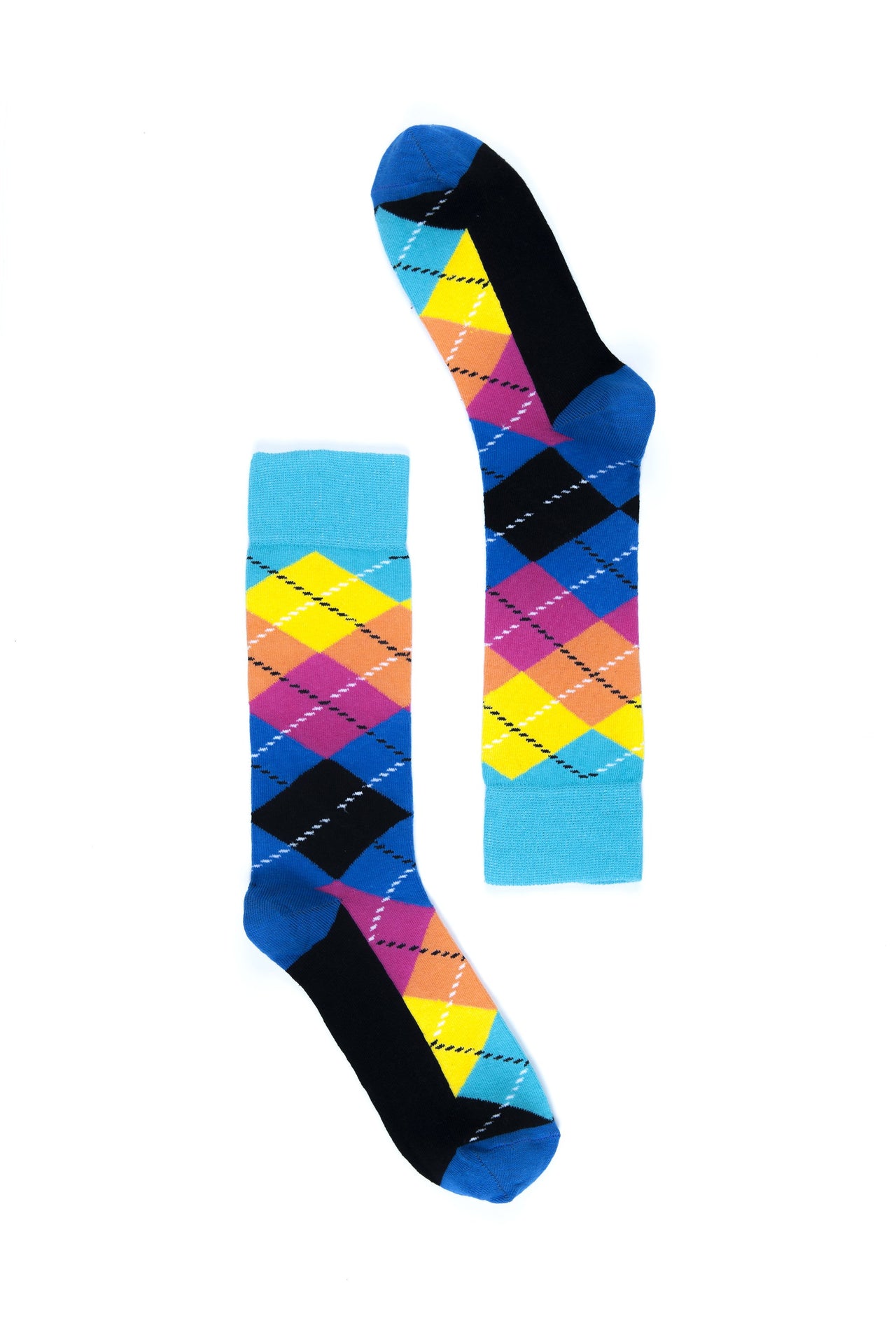 Men's Magenta Argyle Socks - 1 COLOR -