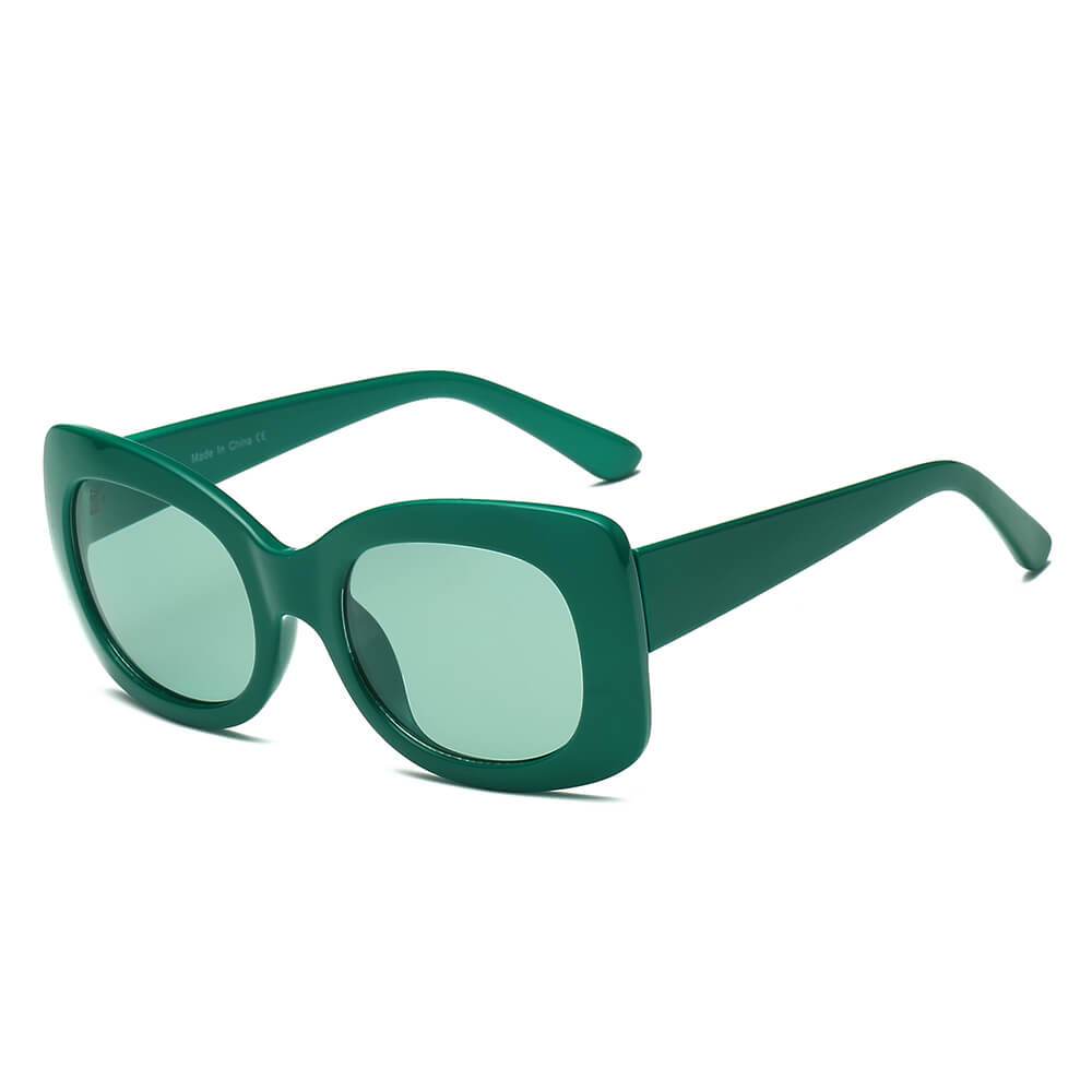 Baku | S1063 - Women Fashion Retro Rectangle Oversize Sunglasses - 4 COLORS -