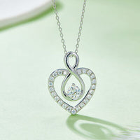 Thumbnail for 1 Carat Moissanite 925 Sterling Silver Heart Shape Necklace