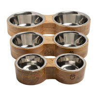 Thumbnail for Wood & Metal Feeder Double Diner - 3 SIZES -