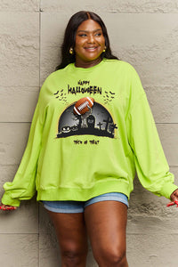 Thumbnail for Simply Love Full Size HAPPY HALLOWEEN Graphic Sweatshirt - SIZES S THRU 3XL - T - 6 COLORS -