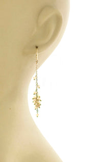 Thumbnail for Gena Myint - Cascading Peach Moonstone Cluster Earrings -