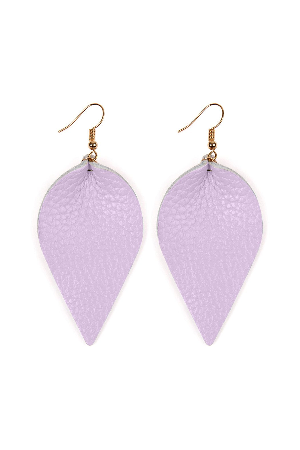 Teardrop Shape Pinched Leather Earrings - 18 COLORS -