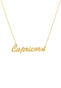 Thumbnail for Zodiac Star Sign Name Necklace Gold Capricorn -