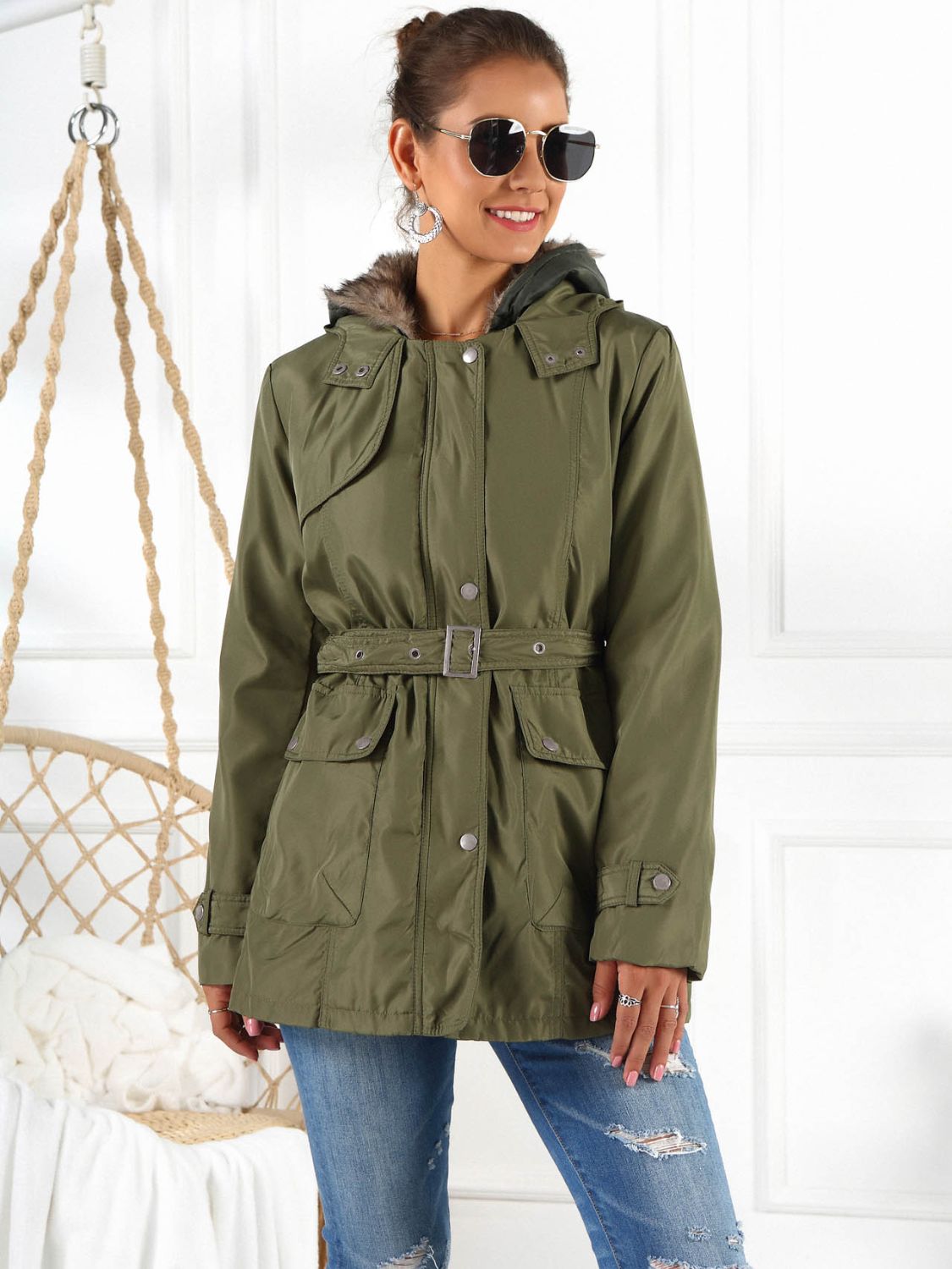 Full Size Hooded Jacket with Detachable Liner (Three-Way Wear) - T - 3 COLORS -