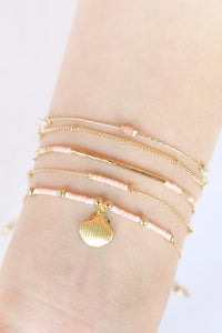 Thumbnail for Cast Metal Clam Shape Charm Bracelet - 2 COLORS -